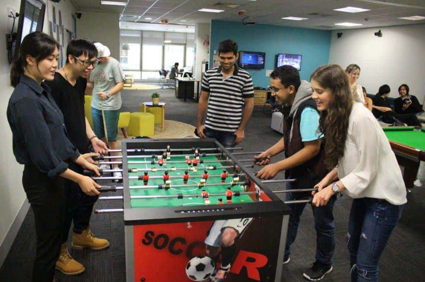 Students hanging out at the Student Lounge