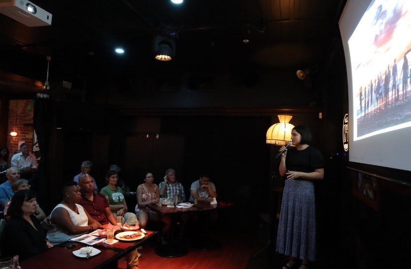 Diana Castorina giving presentation.
