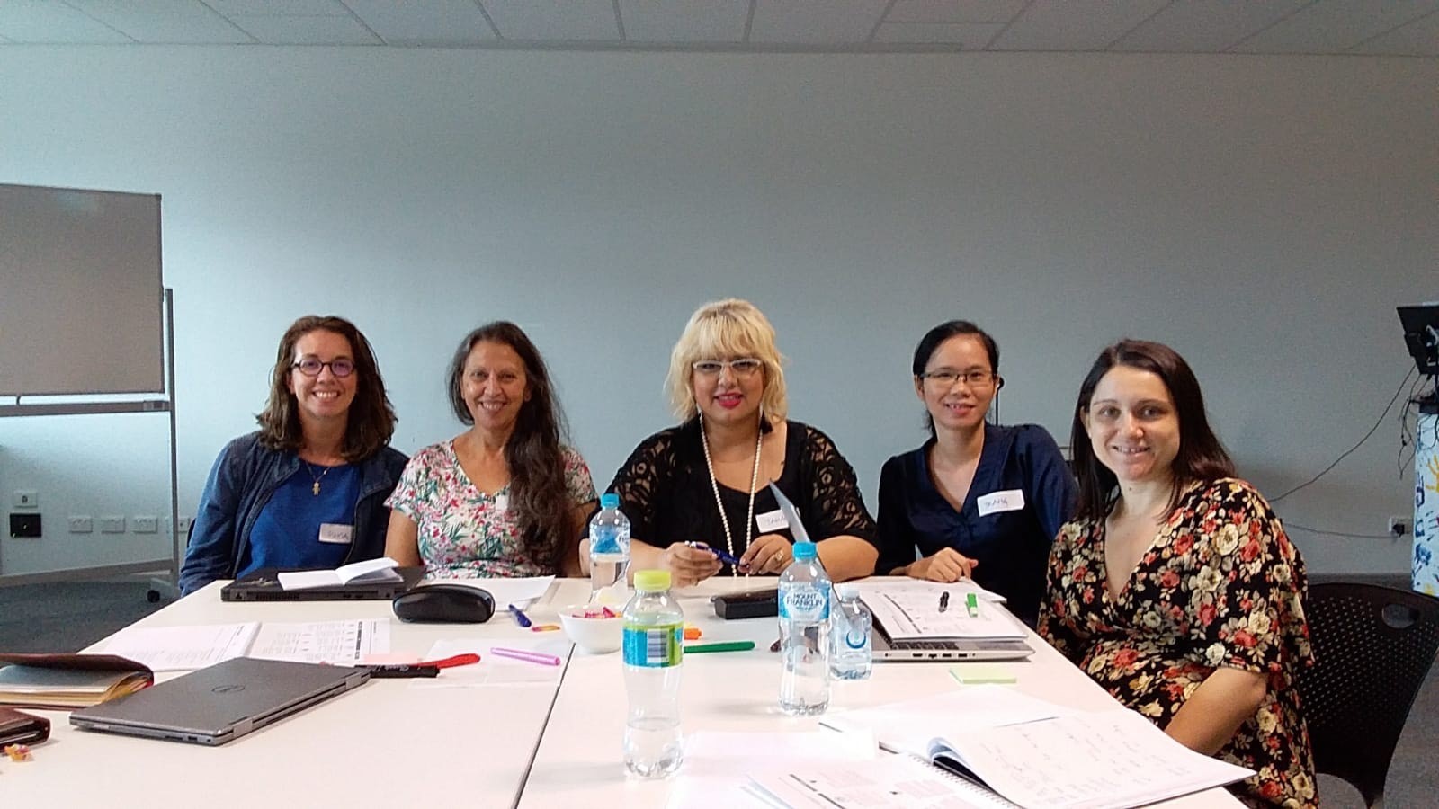 From left to right: Silvia Tavares, Jo Pryce, Taha Chaiechi, Trang Nguyen, and Diana Castorina