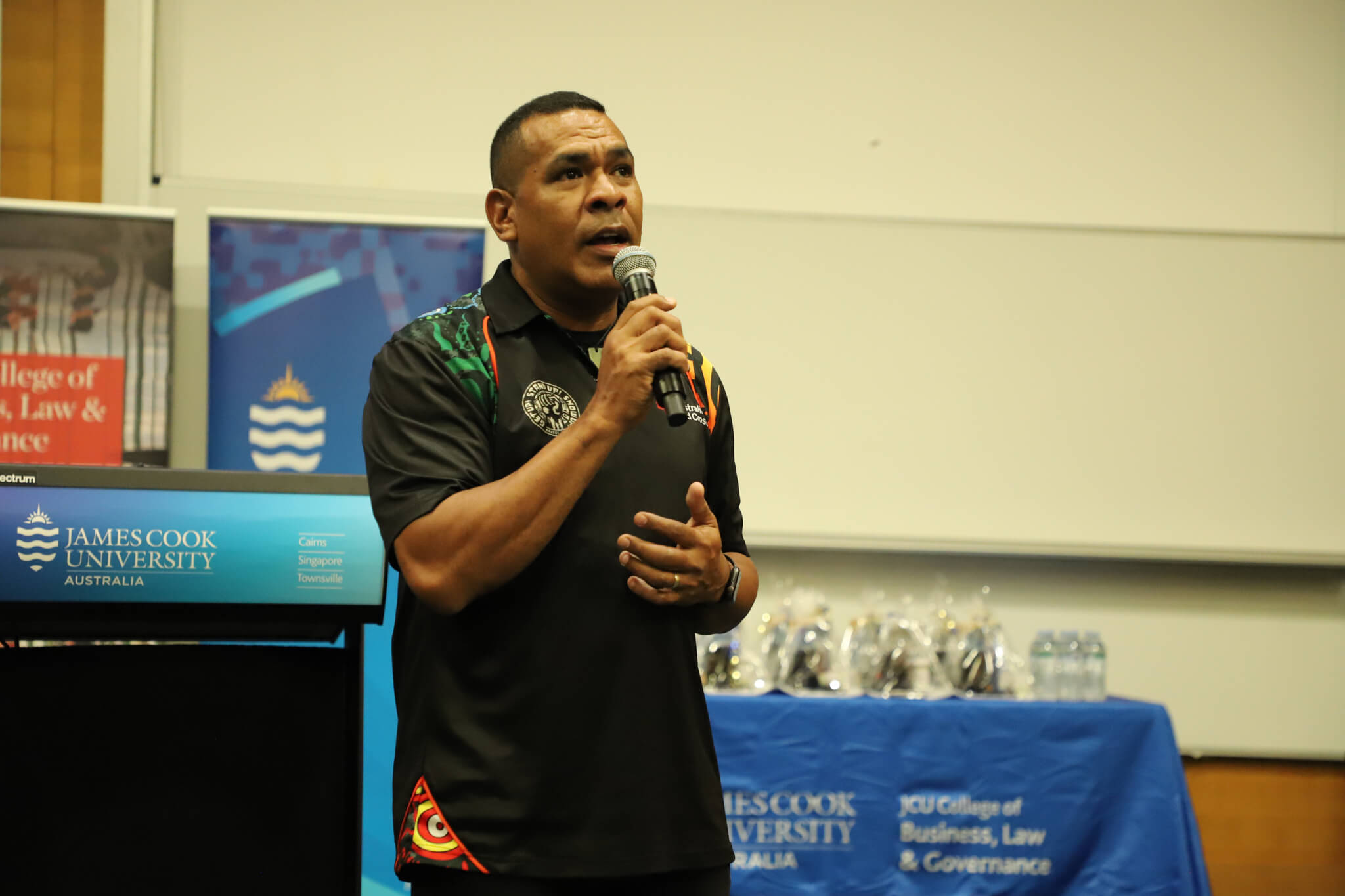 Townsville – Mr Sam Savage giving the Welcome to Country. 