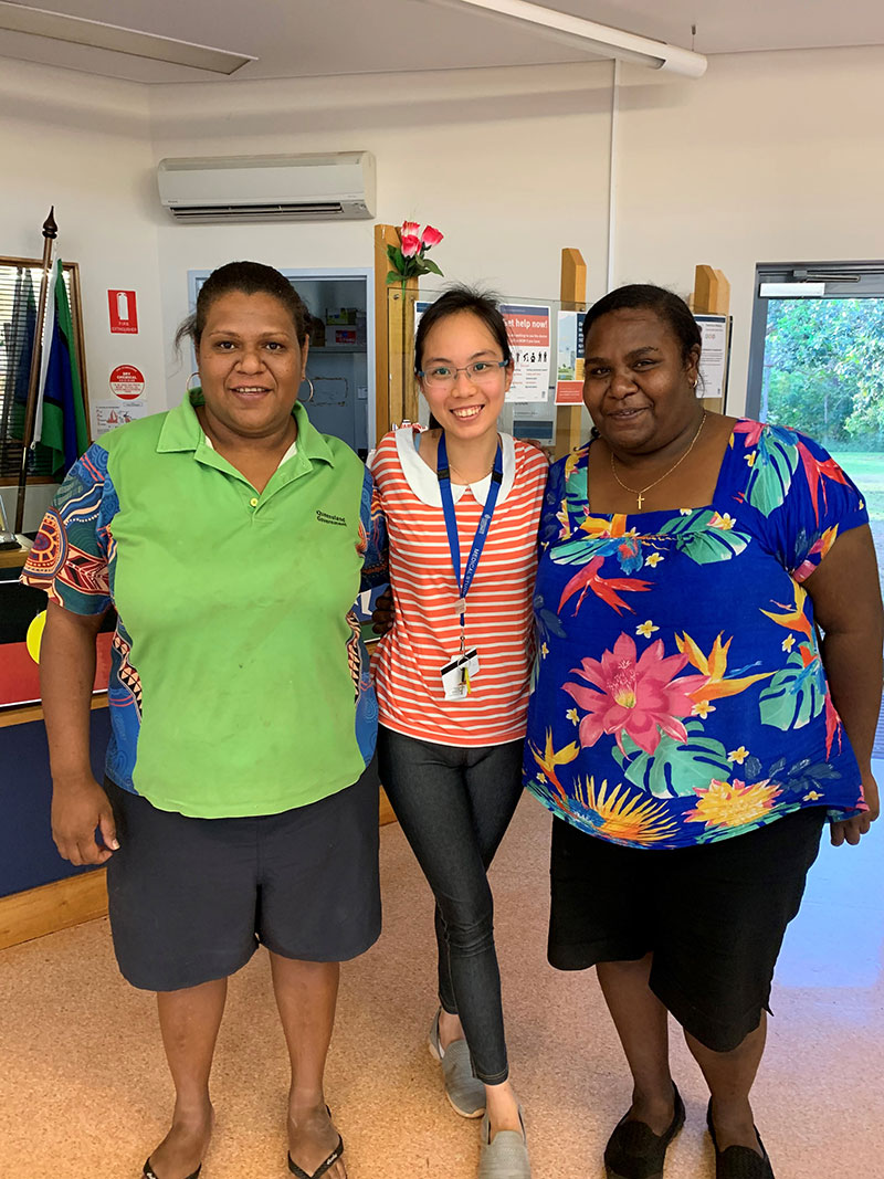 Frica with medical staff at Thursday Island