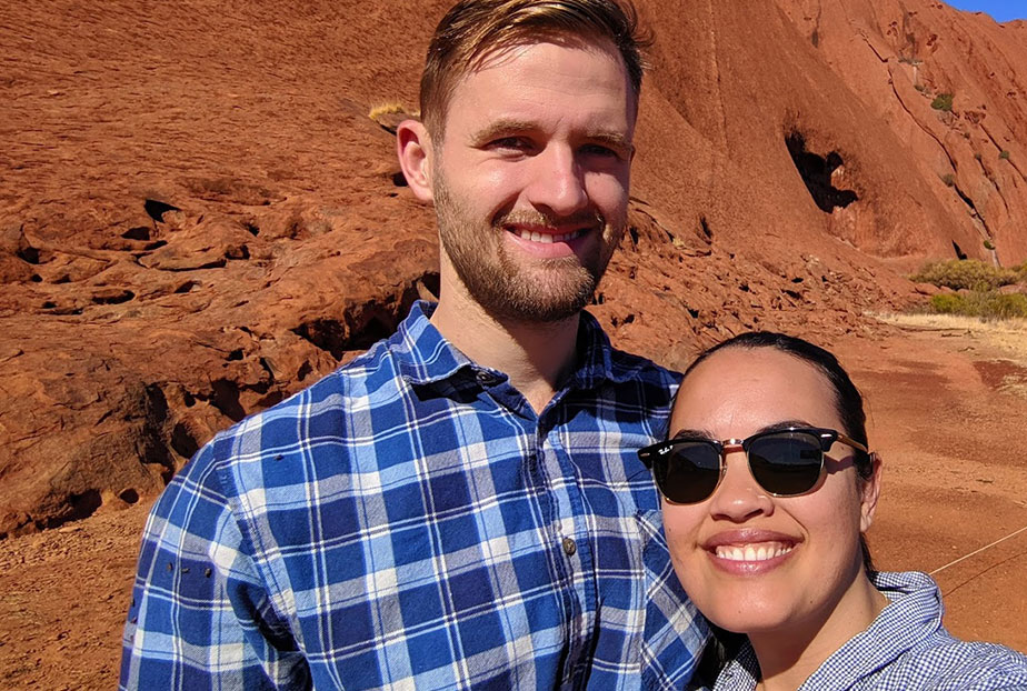 Michael Robinson and partner in Alice Springs