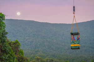Crane gondola and moon