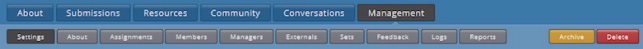 Screenshot of available features