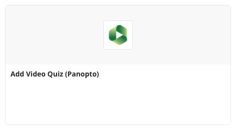 Add Video Quiz (Panopto)