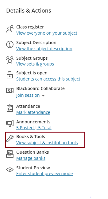 Books and Tools