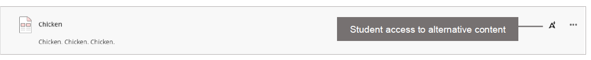 Student access to alternative content types for files