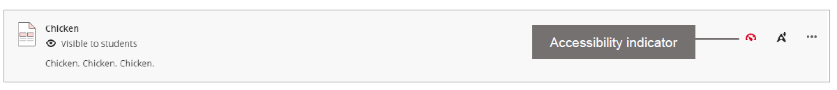 Accessibility indicator from subject content