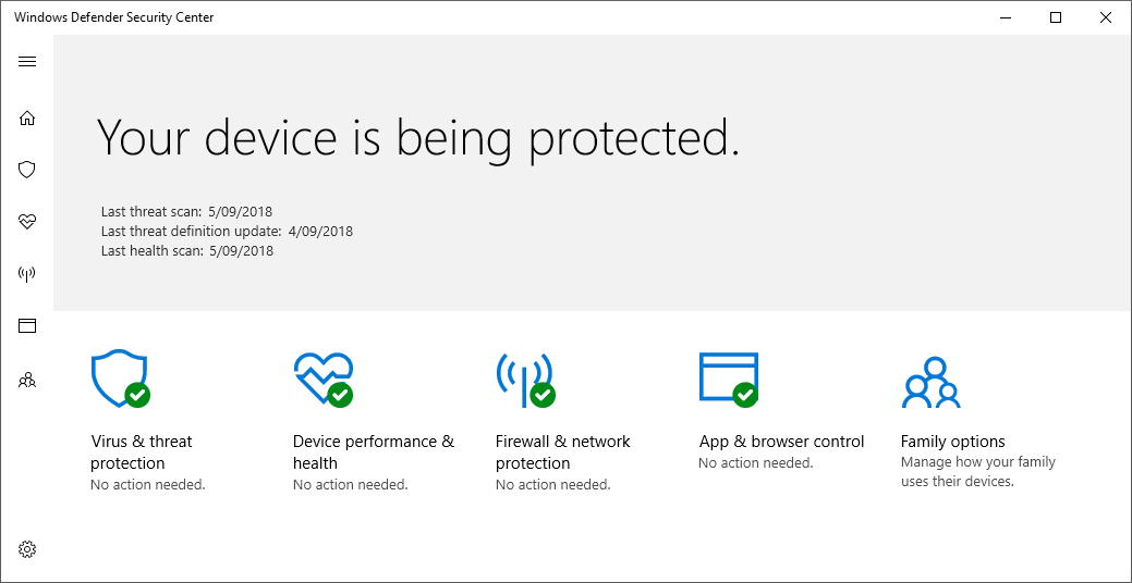 SCEP screen on Windows device