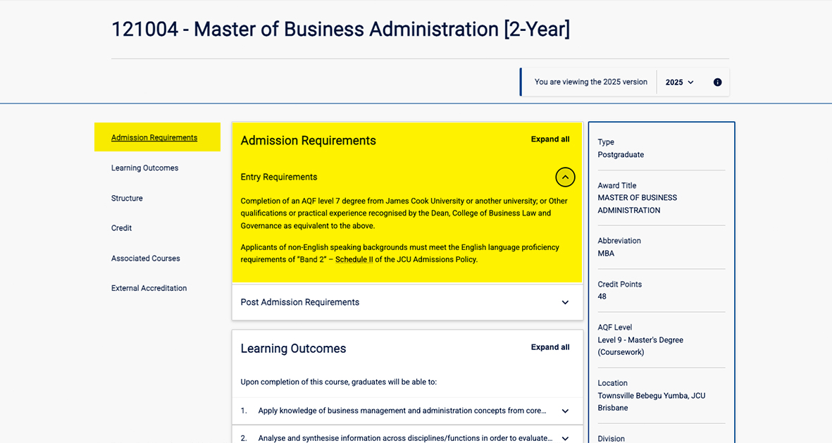 Admissions Requirements visual