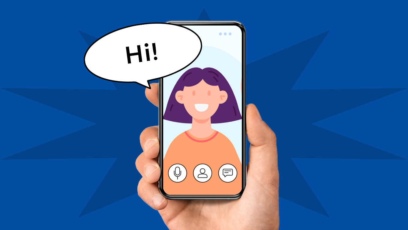 Person chatting on a phone 
