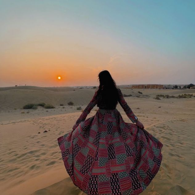 Student Medha Chaturvedi on the beach