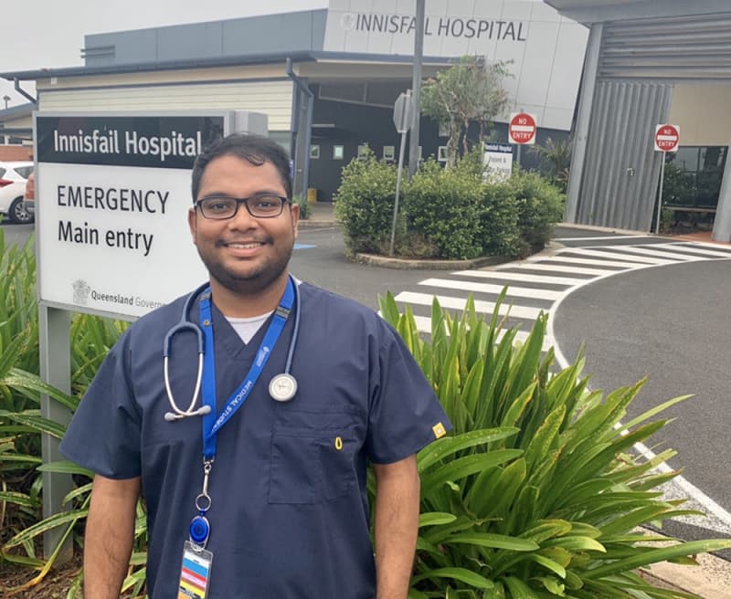 Dinuka Ariyarathna at the Innisfail Hospital. 