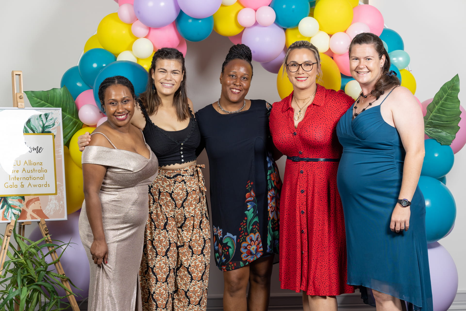 Linda Vert Pre (middle) with friends at the JCU International Student Gala in November 2021.