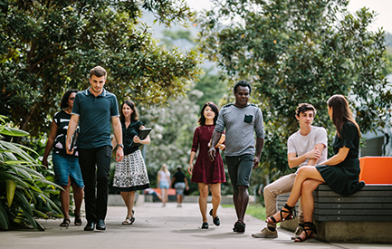 students on campus
