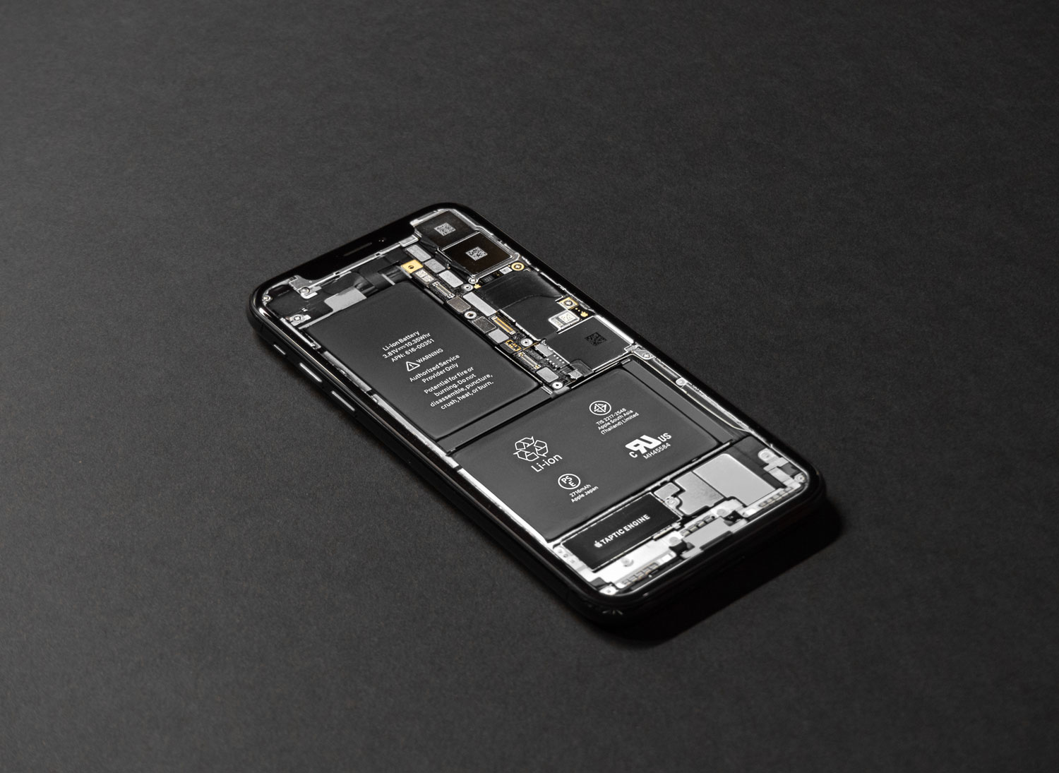 Inside back of a mobile phone