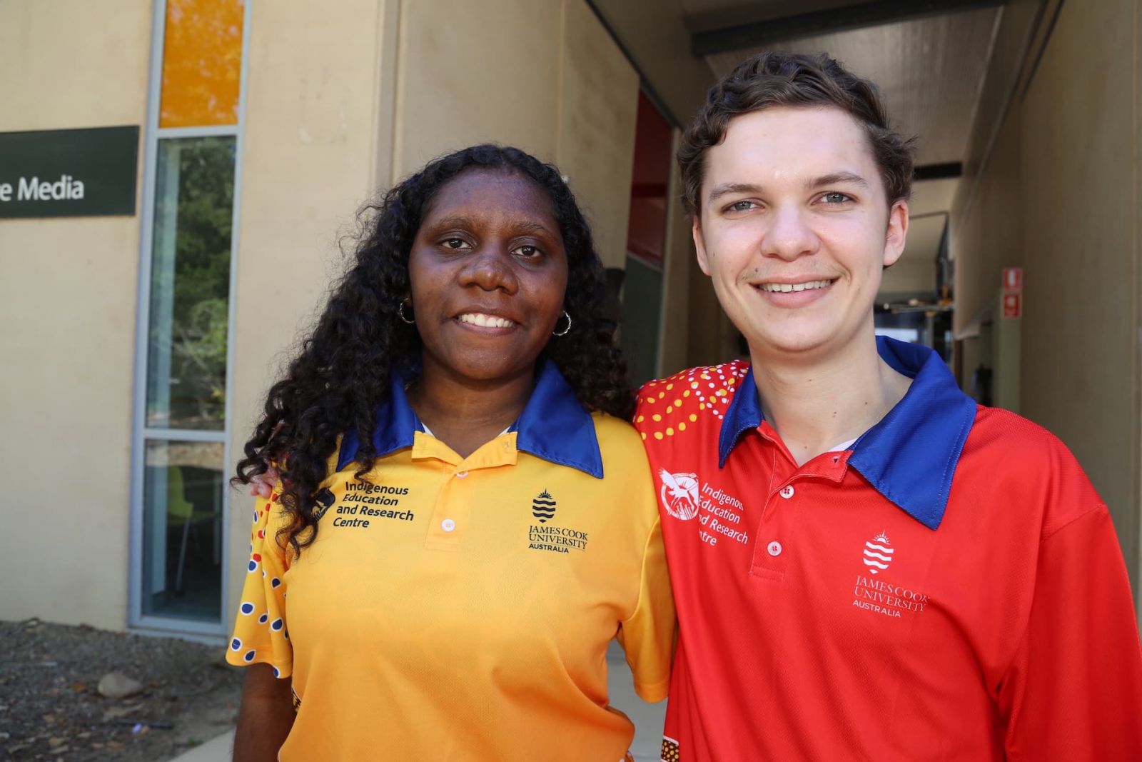 Winter School Student Ashleigh Burton, 17, from Mareeba State High School, and JCU Medicine Student and Indigenous Student Ambassador Myles McKenzie. 