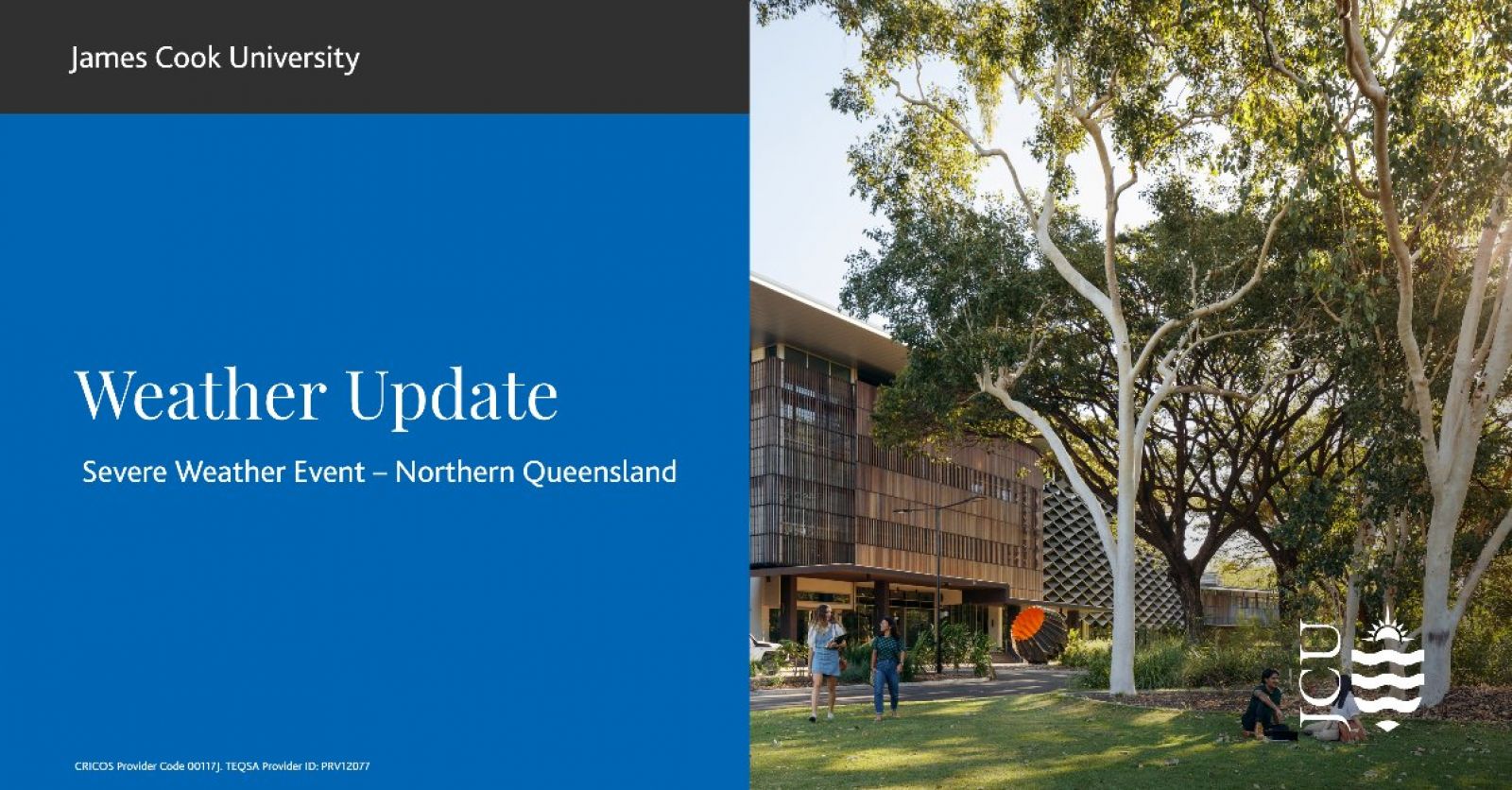 weather update graphic for severe weather event affecting northern Queensland