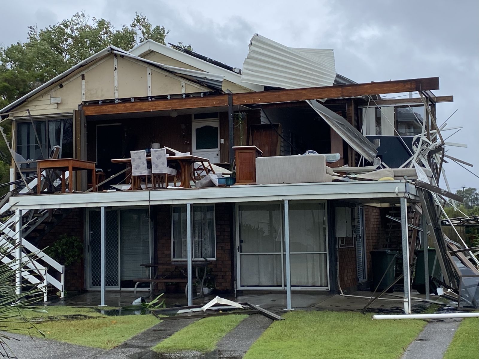 A house which lost its enclosed veranda during ex-Tropical Cyclone Alfred.