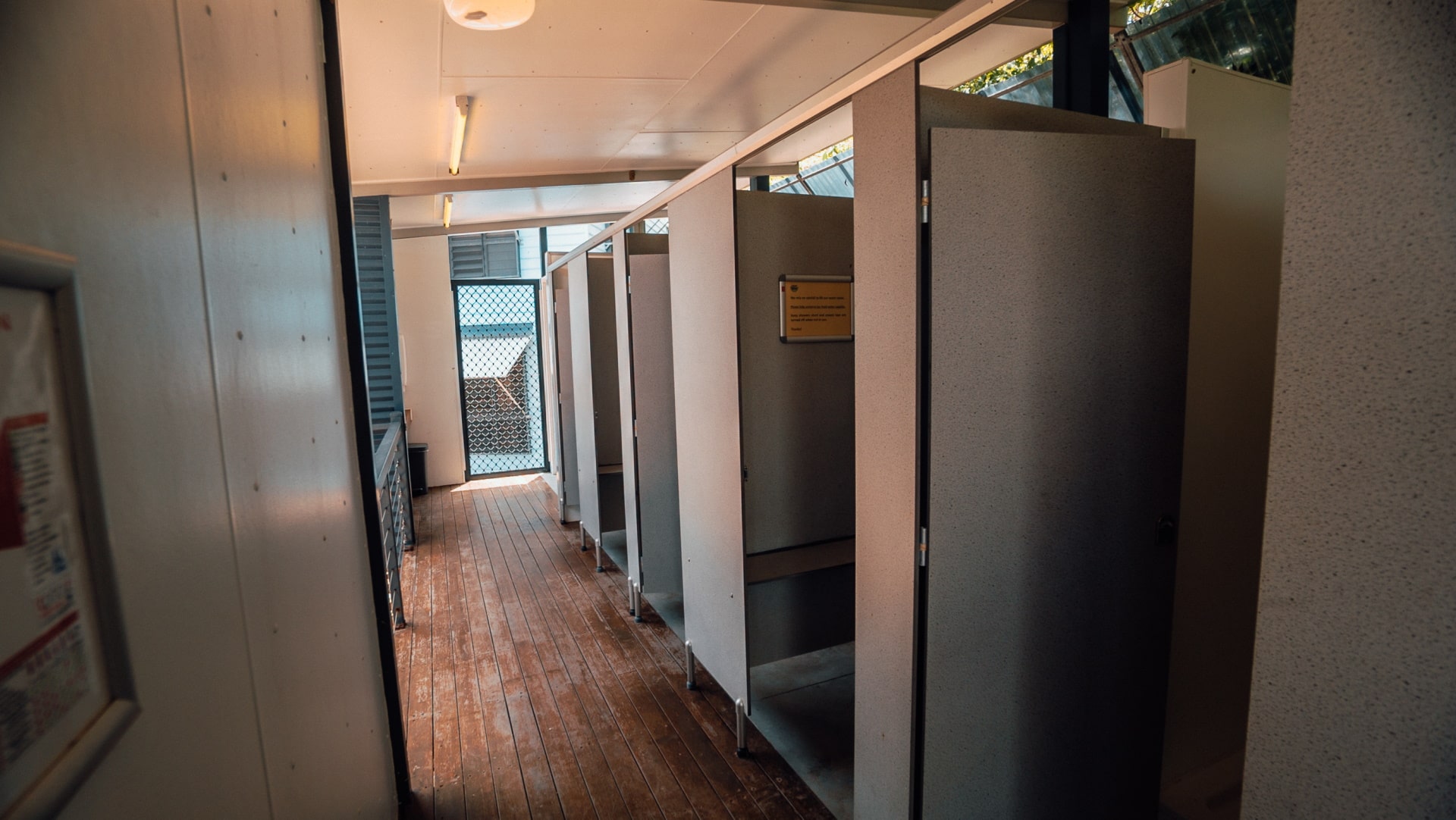 Communal showers. 