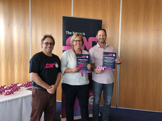 Heather and Wayne pictured with Executive Manager Innovation - CSIRO and Head of On Accelerate program, Steve Brodie. Left to right: Steve Brodie, Heather Robson and Wayne Morris.