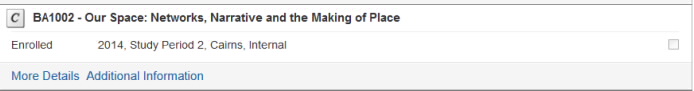 Screenshot showing component displayed as Enrolled on the Study Plan Details page.