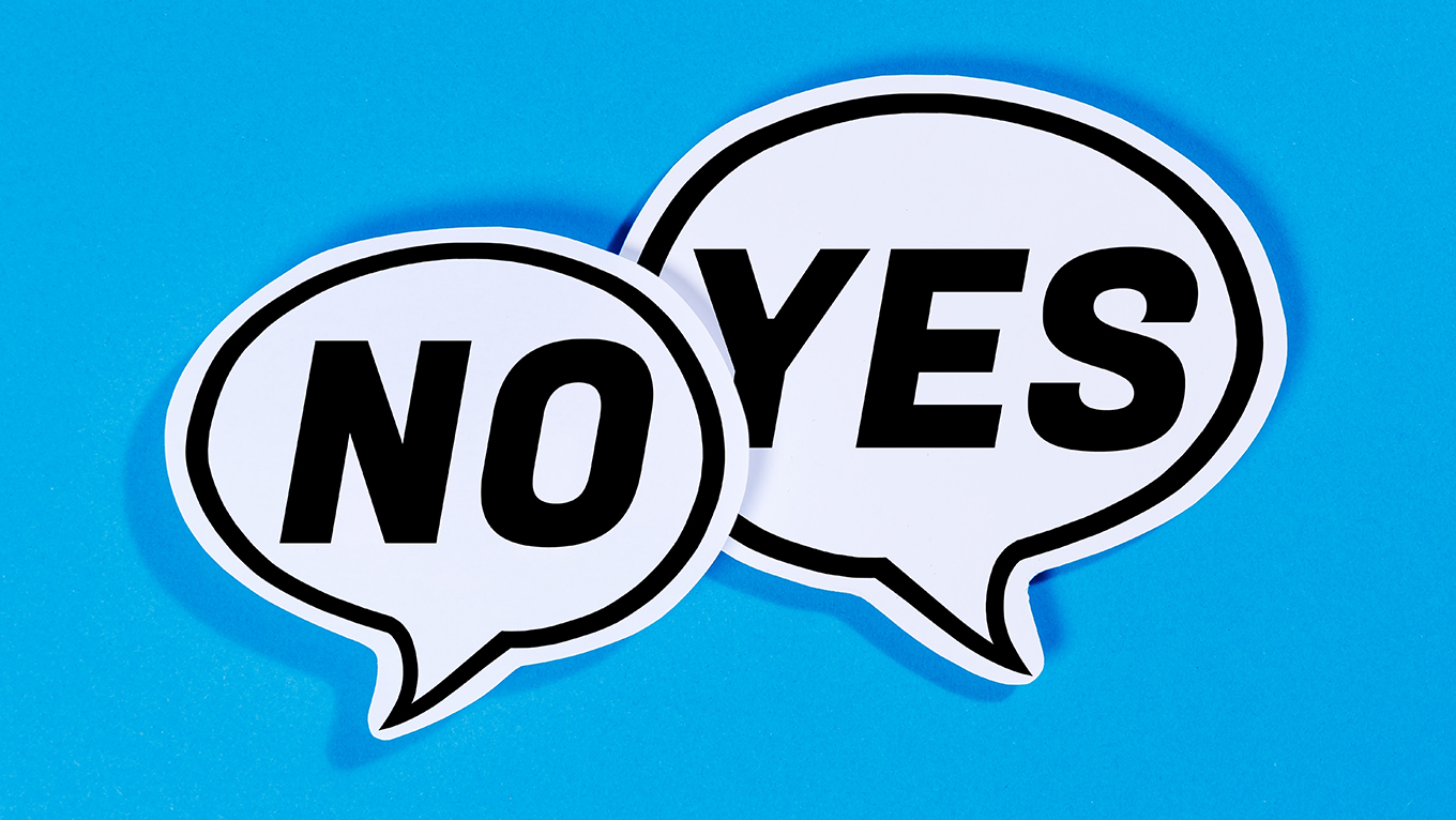 Yes and no text. 