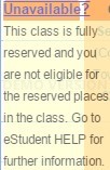 Screrenshot showing Reserved Places message.