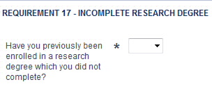 Screenshot showing requirement for responding to more than one requirement.
