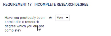 Screenshot showing requirement displaying correctly.