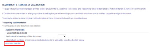 Screenshot showing where to go to upload new file.