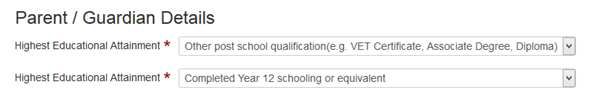 highest educational attainment. 