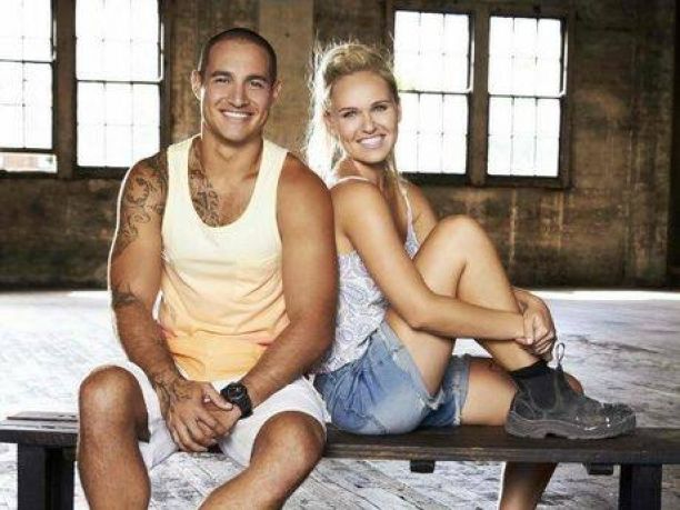 Maddi and Lloyd on the set of House Rules. 