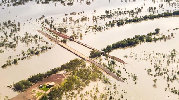 Flooded roads in Karumba