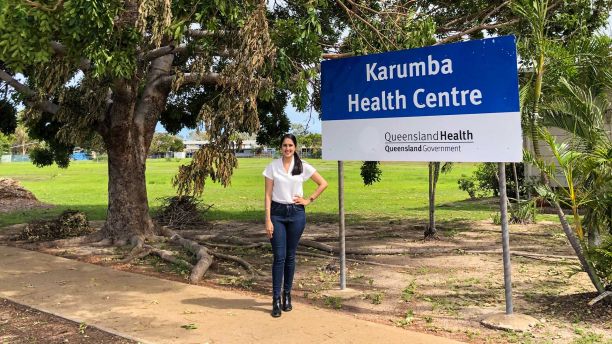 Harjyot Gill outside Karumba Health Service