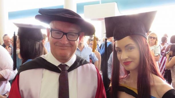 Tahnee Bridson with Prof Brett McDermott at Graduation