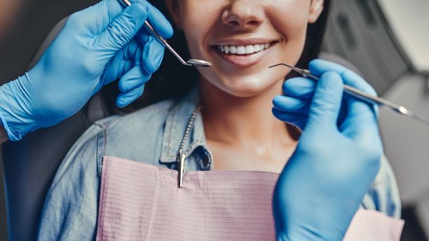 woman having a dental checkup