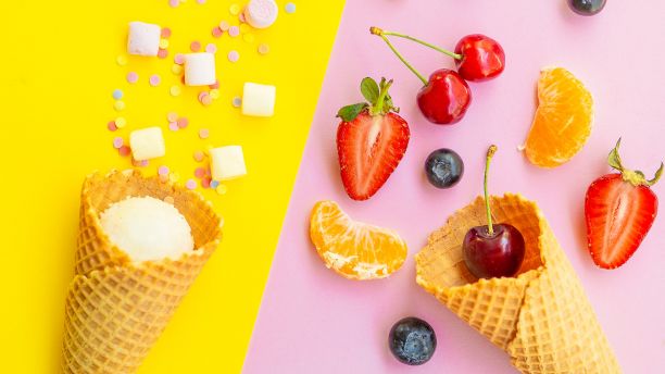 Sugary snacks vs health fruit
