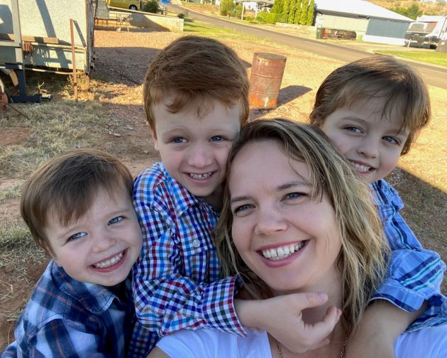 Selina with her three boys