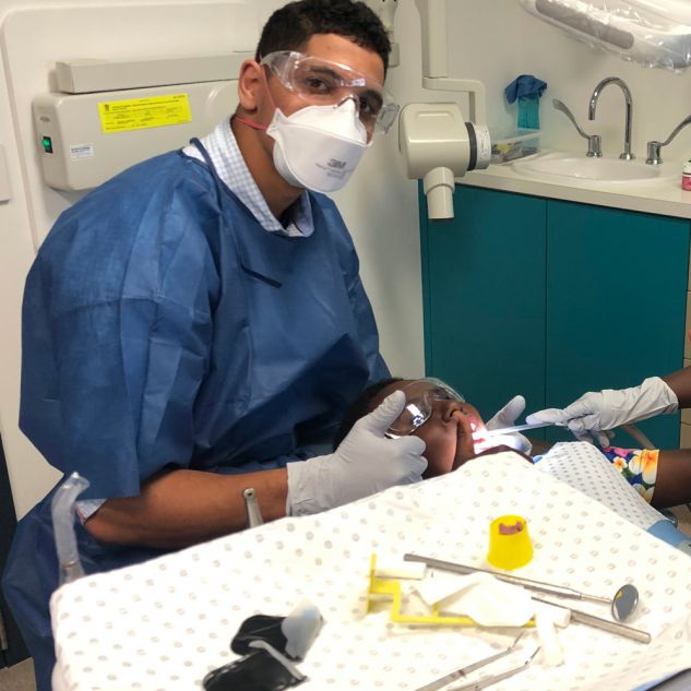 Michael at the dental clinic