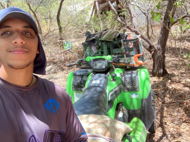 Michael exploring the island by quad bike