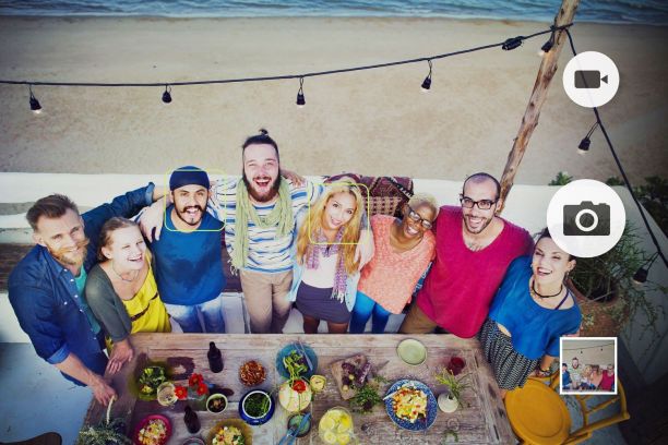 A group of people having a party by the beach