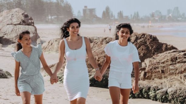 Farnaz Famouri with her kids