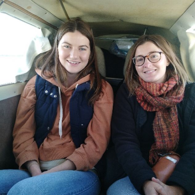 Two women on plane