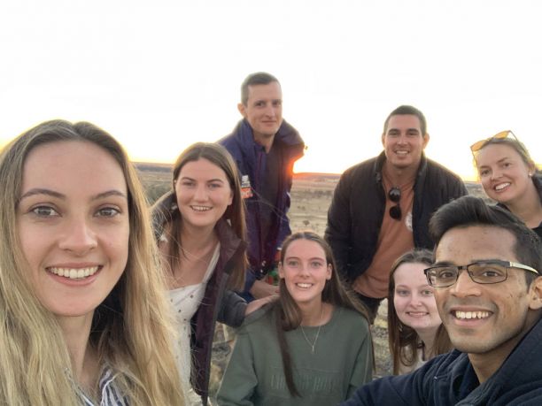 Group of eight in outback
