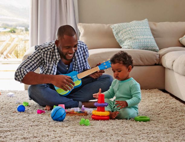 Dad with toddler. 
