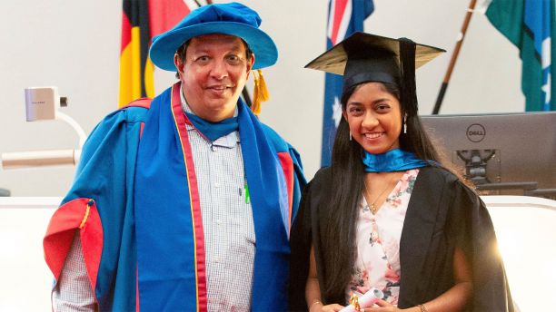 Clarise with Prof Tarun Sen Gupta at Graduation