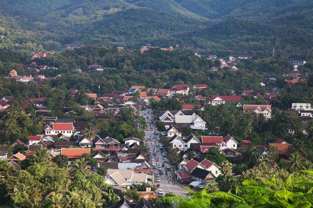 Aerial view of a south east asian village
