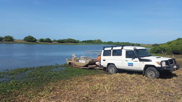 Dr Nathan Walton taking the boat out