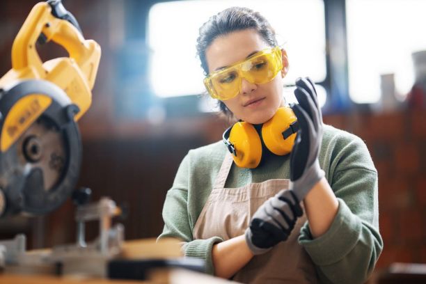 Woman in workshop. 